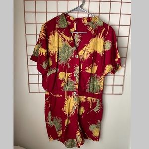 Free People- Malibu romper tropical palm print- M